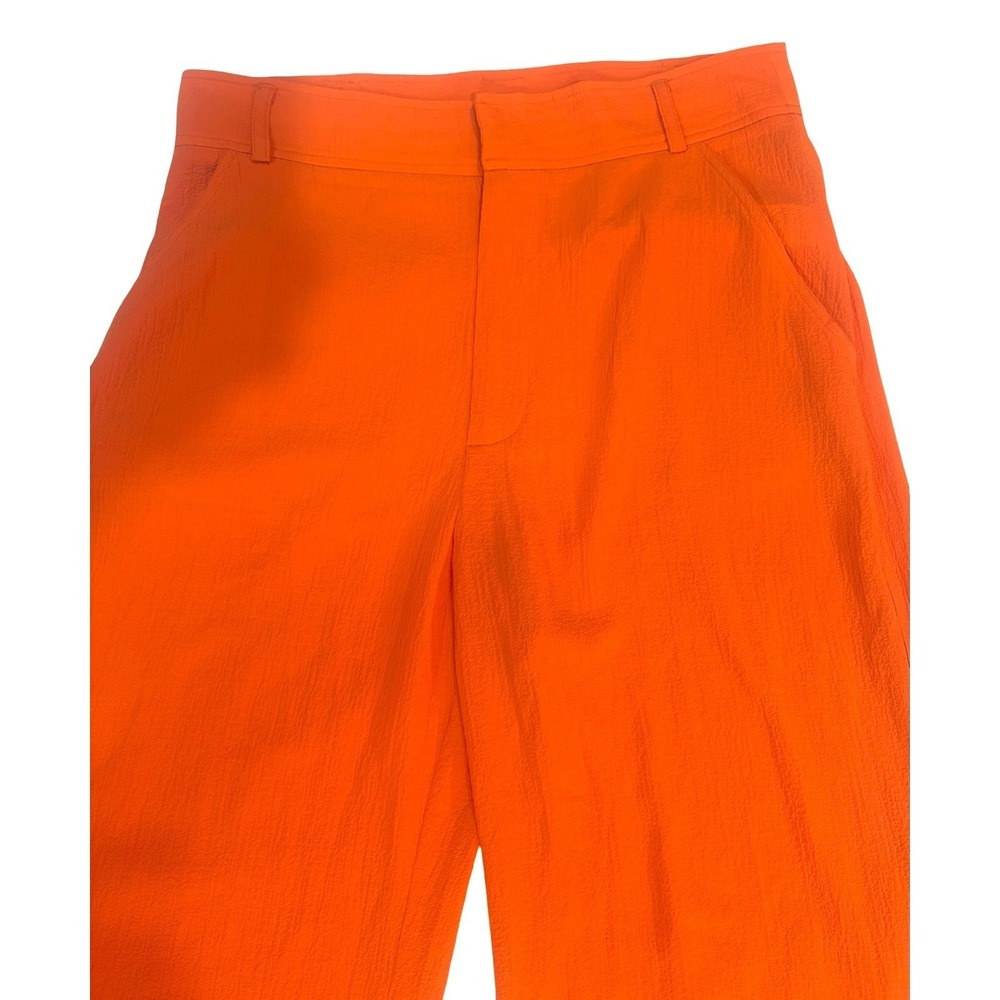 Solid & Striped Tangerine Roya Wide Leg Seersucker Resort Pants Cover Up Size L - Picture 3 of 8